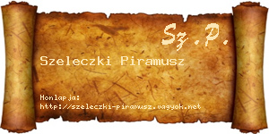 Szeleczki Piramusz névjegykártya